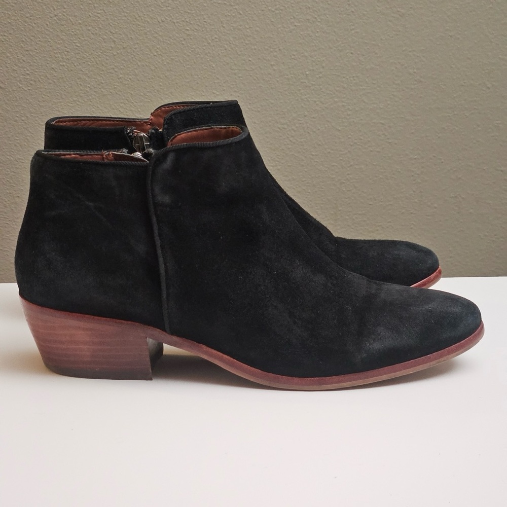 Sam Edelman Petty Suede Ankle Bootie, Black, Size 8